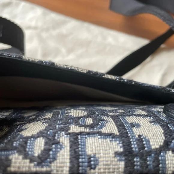 DIOR Blue Oblique Canvas and Leather Saddle Belt Bag 🤍 - Picture 12 of 12